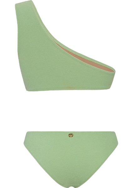 Bonesta Swimwear Bush Pistachio Green Terry Tek Omuz Bikini Takımı