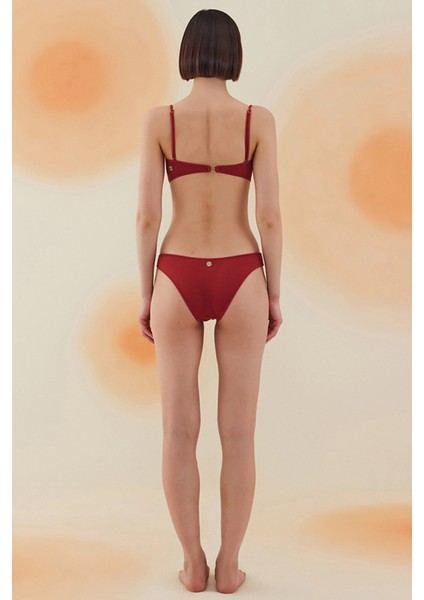 Yucca Burgundy Terry Askılı Atlet Bikini Takımı