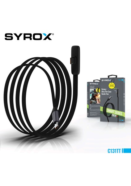 C131TT 60W Type-C Type-C 90 Derecelik Hasir Ledli Oyun Kablo Ultra Hizli Sarj & Data Kablosu fiyatları