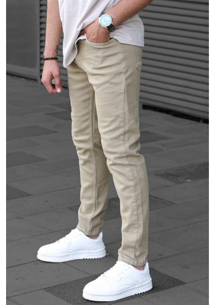 Erkek Taş Rengi Kanvas Slim Fit Pantolon fiyatları
