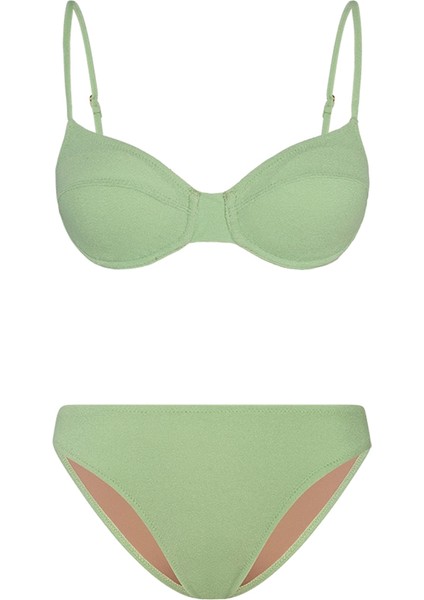 Creosote Pistachio Green Terry Balenli Bikini Takımı