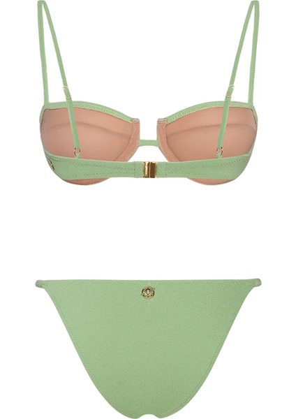 Acacia Pistachio Green Terry Kaplı Balenli Bikini Takımı indirimleri