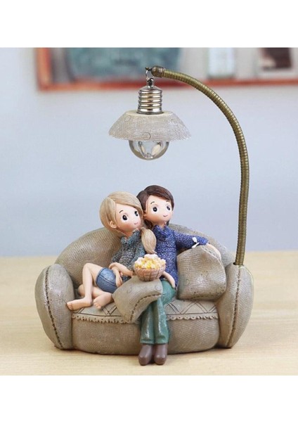 Sevgiliye Hediye Kanepede Oturan Tatlı Aşıklar Işıklı Biblosu