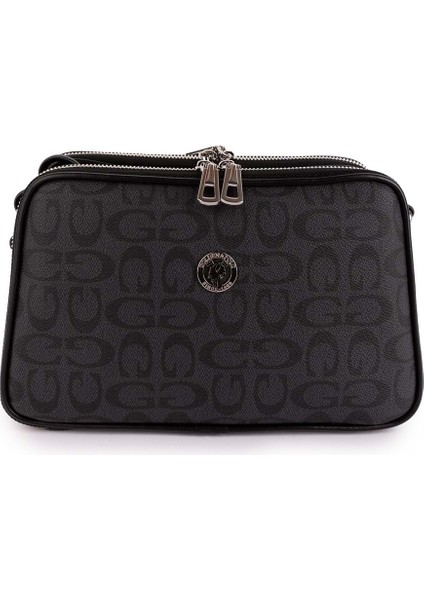 Kadın Günlük Çapraz Omuz Çantası GP.1327 - Gri Yazı