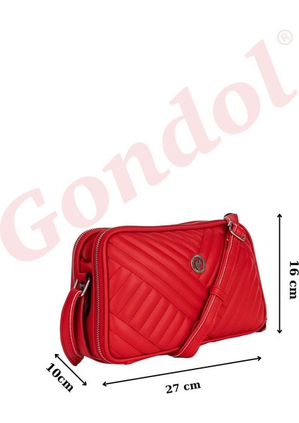 Kadın Günlük Çapraz Omuz Çantası GP.1327 - Kırmızı Kapitone fiyatları
