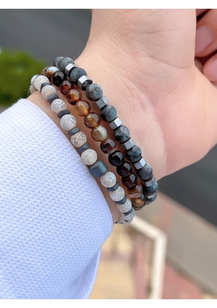 Doğal Taş 3 Adet Özel Kombin Kaplan Gözü-Kuvars-Lapis Oluşum Doğal Unisex Enerji Bilekliği Blkt.Ns04 fiyatları