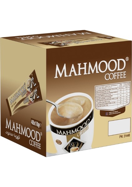 Mahmood Coffee 3 ü 1 Arada Sütlü Köpüklü 48 Adet ve Kupa Bardak