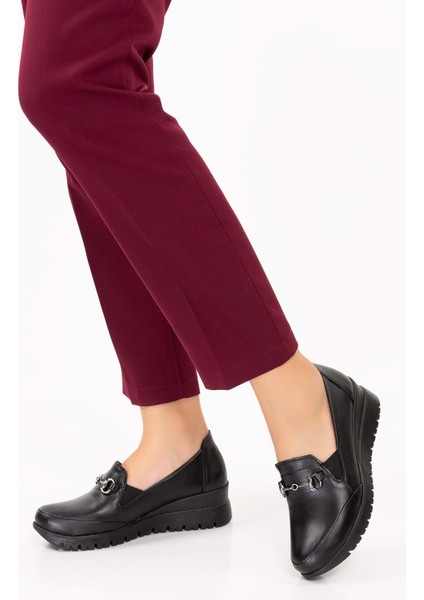 Kadın Deri Anatomik Taban Tokalı Casual Ayakkabı PYT.6210 - Siyah - 37 fiyatları