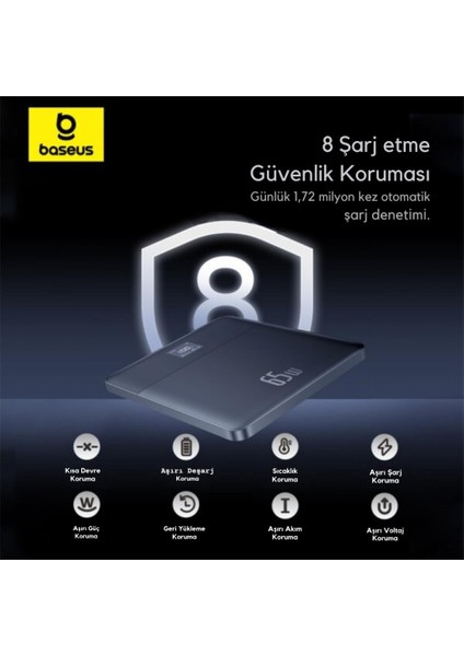 Süper Ince 65W 12000MAH Taşınabilir Şarj Cihazı Powerbank, Dijital Göstergeli, Akım ve Isı Korumalı fırsatları
