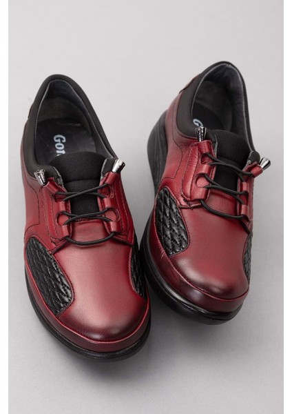 Deri Kadın Kemik Çıkıntısına Özel Ayakkabı AT.4204 - Bordo - 40