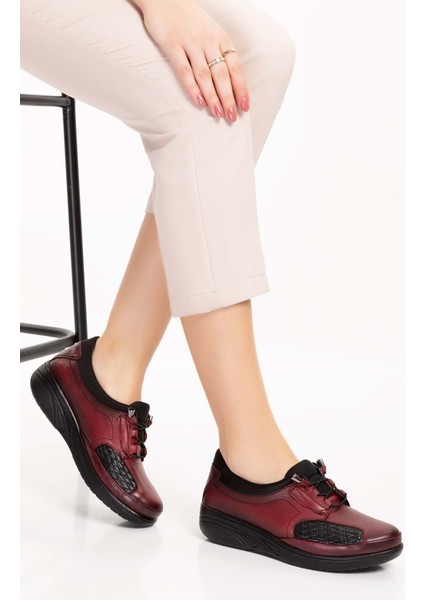 Deri Kadın Kemik Çıkıntısına Özel Ayakkabı AT.4204 - Bordo - 40 modelleri