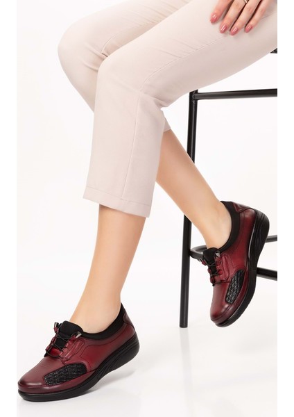 Deri Kadın Kemik Çıkıntısına Özel Ayakkabı AT.4204 - Bordo - 40 fırsatları