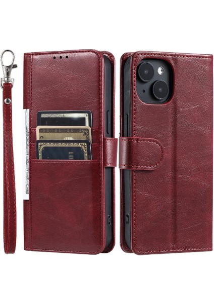 Iphone 14 Için Flip Case Artı 6 Kart Yuvaları Pu Deri Cüzdan Kickstand (Yurt Dışından)