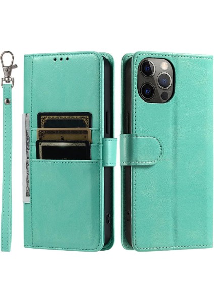 Iphone 12/12 Pro Kickstand 6 Kart Yuvaları Pu Deri Cüzdan Için Flip Case (Yurt Dışından)