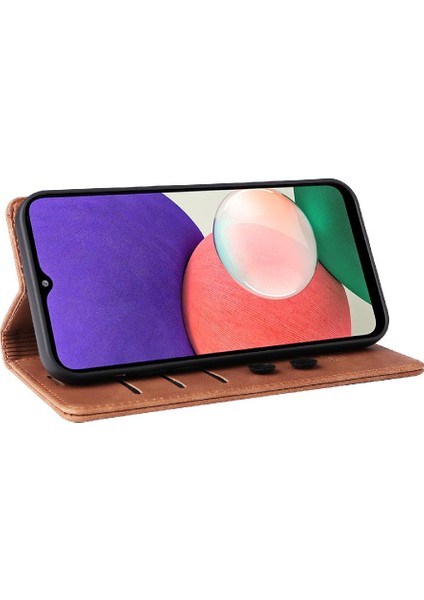 Samsung Galaxy A22 5g Deri Kılıf Için Flip Case Basit Iş Çevirme (Yurt Dışından)