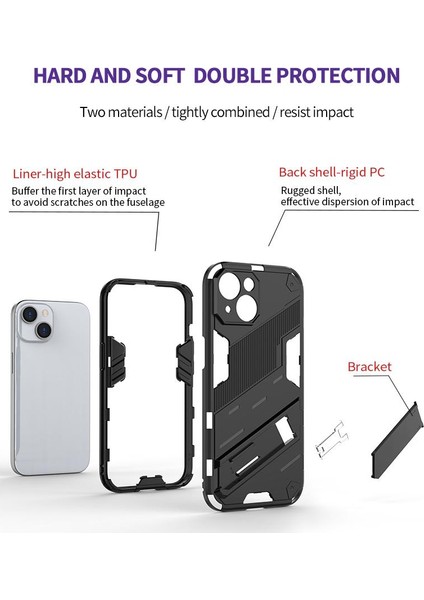 Iphone 14 Için Kılıf Artı Koruyucu Kapak Sağlam Askeri Kickstand (Yurt Dışından)