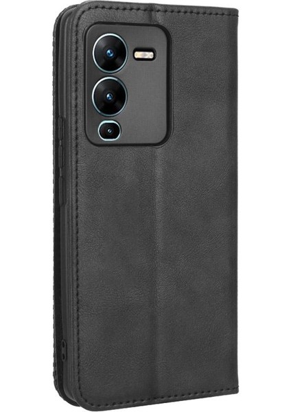 Vivo V25 Pro Manyetik Kapatma Pu Deri Cüzdan Için Kılıf (Yurt Dışından)