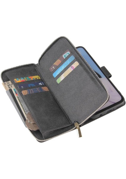 El Kayışı Kart Tutucu Fermuarlı Cep Cüzdan ile Huawei P40 Lite Için Kılıf (Yurt Dışından) modelleri