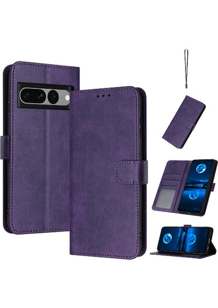 Toka ile Kart Yuvası ile Google Piksel 7 Pro Saf Renk Için Flip Case (Yurt Dışından)