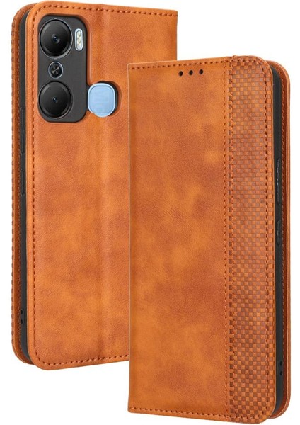 Infinix Sıcak 12 Pro Cüzdan Manyetik Kapatma Pu Deri Kılıf (Yurt Dışından)