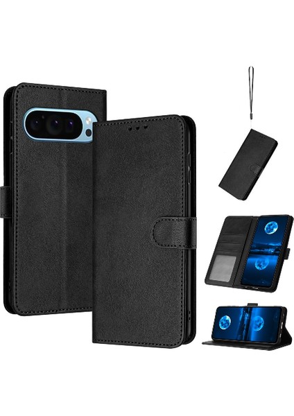 Toka Saf Kart Yuvası ile Google Piksel 9 Pu Deri Için Flip Case (Yurt Dışından)