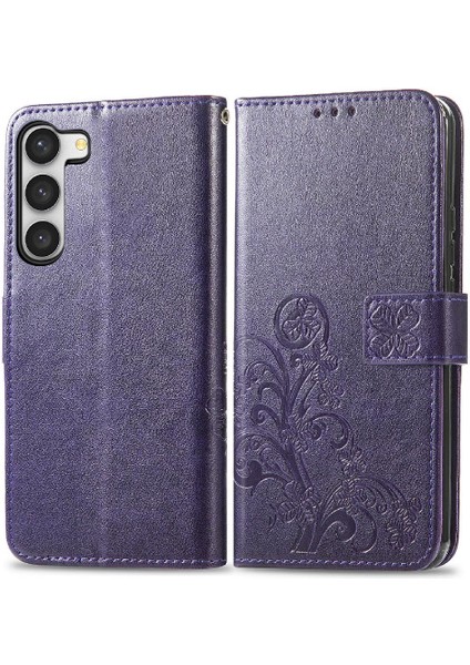 Samsung Galaxy S23 Artı Dört Yapraklı Yonca Flip Kapak Zarif (Yurt Dışından)