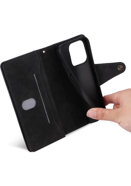 Iphone 14 Için Kılıf Pro Max Fermuar Cüzdan Kapak Kart Tutucu Manyetik ile (Yurt Dışından)