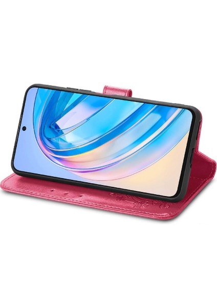 Mays Boutique Huawei Onur Için Kılıf X8A Kısa Kayış Dört Yapraklı Yonca Flip Kapak Iş (Yurt Dışından)