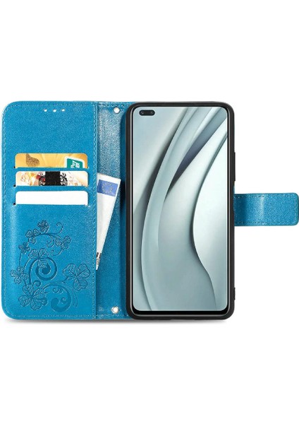 Infinix Not 8 Için Dört Yapraklı Yonca Deri Kılıf Kapak Kapak Kısa (Yurt Dışından)