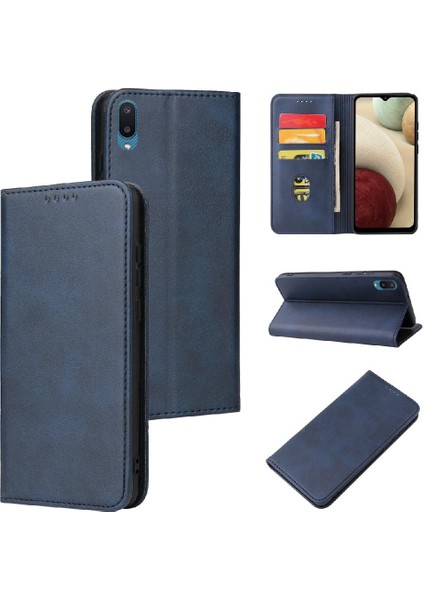 Samsung Galaxy A02/M02 Deri Folio Flip Case Tam Koruma (Yurt Dışından)