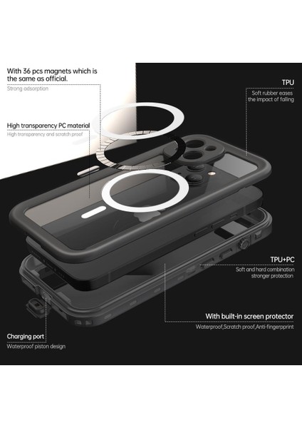 Iphone 13 Için Kılıf Manyetik Durumda IP68 Su Geçirmez Tam 12FT Askeri Inşa (Yurt Dışından) fırsatları