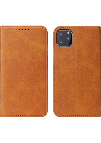 Iphone 11 Için Kılıf Pro Kart Ekleme Manyetik Karbon Fiber Deri Folio (Yurt Dışından)