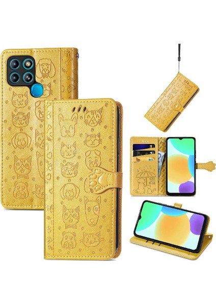 Infinix Akıllı 6 Kılıf Için Kılıf Kısa Kayış Karikatür Hayvanlar Flip (Yurt Dışından)