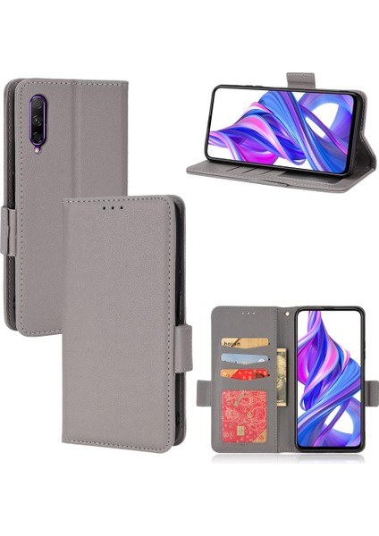 Mays Boutique Huawei Y9S Yan Toka Pu Deri Cüzdan Manyetik Kart Yuvaları Için Kılıf (Yurt Dışından)