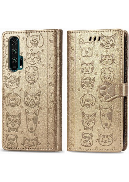 Huawei Onur 20 Için Kılıf Pro Darbeye Karikatür Hayvanlar Deri Kılıf Flip (Yurt Dışından)
