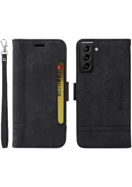Samsung Galaxy S21 5g Kart Yuvaları Için Kılıf Tpu Deri Manyetik Cüzdan Flip (Yurt Dışından)