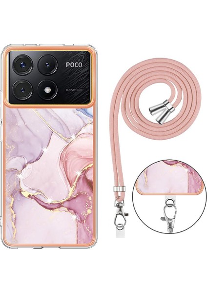 Xiaomi Redmi Için Kılıf K70E Anti-Scratch Yumuşak Mermer Tampon Crossbody Kayış (Yurt Dışından) modelleri