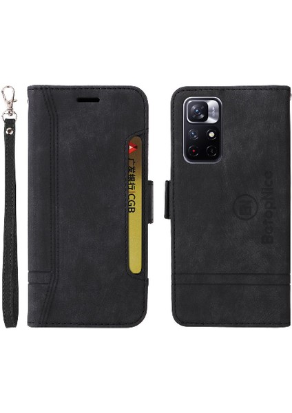 Xiaomi Redmi Not 11 Için Kılıf Pro Cüzdan Kapak Çevirin Kart Yuvaları Tpu Deri (Yurt Dışından)