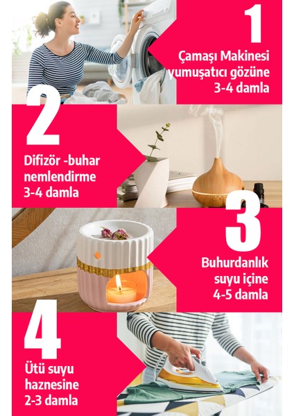 Gül Uçucu Uçucu Yağ 1000 ml Mum Esansı, Oda Kokusu, Hava Nemlendiricisi, Çamaşır Kurutma Topu