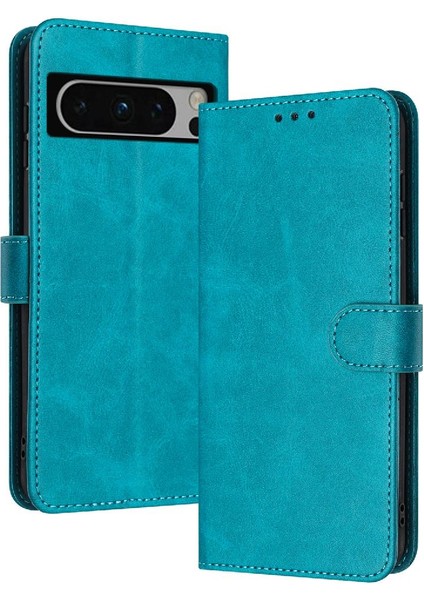 Google Piksel 8 Pro Saf Renk Kickstand Pu Deri ile Flip Case (Yurt Dışından)