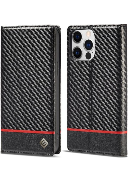 Kart Tutucu Kickstand Manyetik Karbon Fiber ile iphone 15 Pro Için Kılıf (Yurt Dışından)