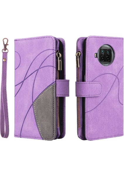 Xiaomi 10T Lite Fermuar Cüzdan Tarzı Kickstand Koruyucu Kılıf (Yurt Dışından)