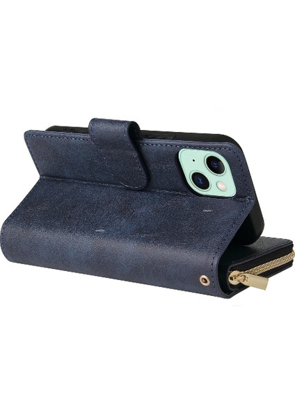 Iphone 15 Artı Cüzdan Durumda 9 Kart Yuvaları ile Fermuar Cep Flip (Yurt Dışından)