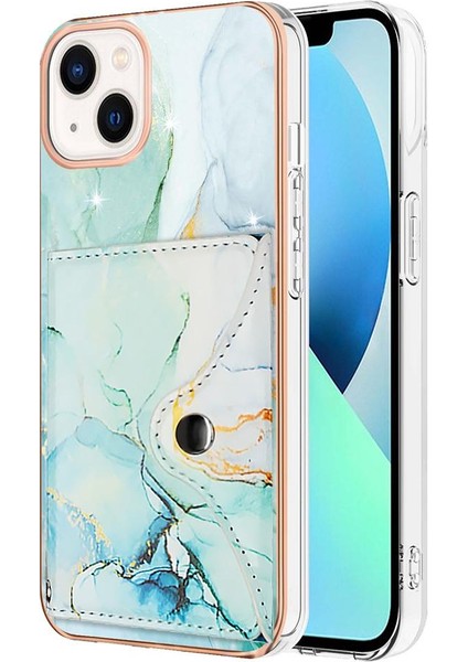 Iphone 15 Artı Mermer Ince Cüzdan Yumuşak Tpu Tampon Kart Yuvaları (Yurt Dışından)