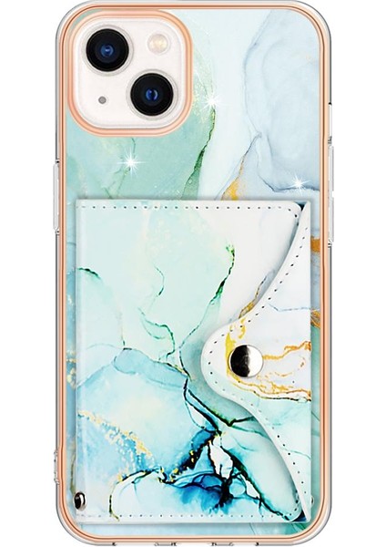Iphone 15 Artı Mermer Ince Cüzdan Yumuşak Tpu Tampon Kart Yuvaları (Yurt Dışından)