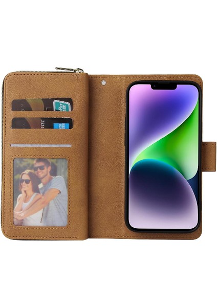 Iphone 14 Için Kılıf Artı El Kayışı Kart Tutucu Kapak Çevirin Cüzdan Kılıf (Yurt Dışından)