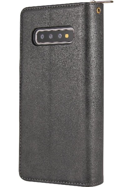 El Kayışı ile Samsung Galaxy S10 Için Kılıf Kapak Çevirin Fermuar Cep Vaka (Yurt Dışından) modelleri