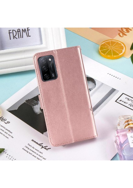 Oppo Oppo 5g Dört Yapraklı Yonca Deri Kılıf Için Kılıf Zarif Iş Çevirme (Yurt Dışından)