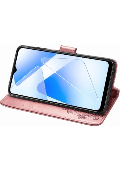 Oppo Oppo 5g Dört Yapraklı Yonca Deri Kılıf Için Kılıf Zarif Iş Çevirme (Yurt Dışından)