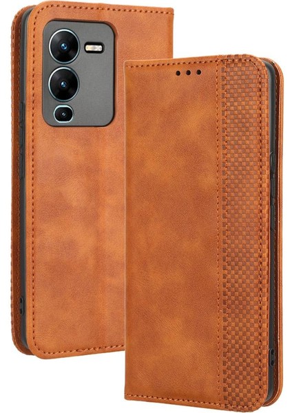 Vivo V25 Pro Manyetik Kapatma Pu Deri Cüzdan Için Kılıf (Yurt Dışından)